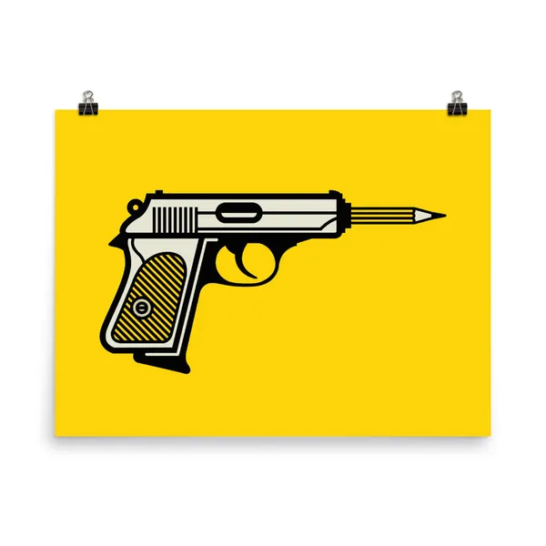 Pencil Pistol Poster